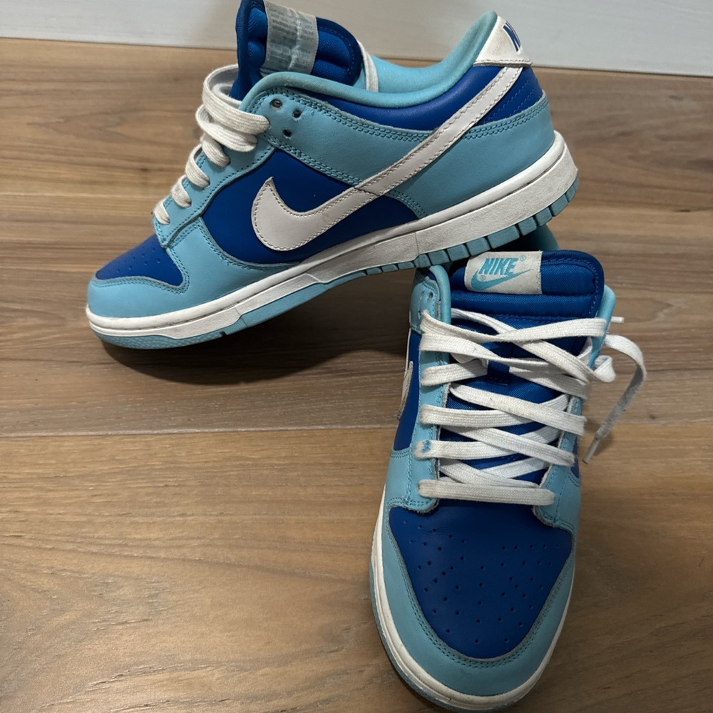 Nike Aqua and White Low-Top Sneakers